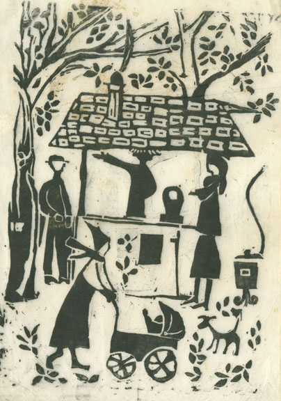 1963_art_grav_lino_le marchand de moarrons_lino