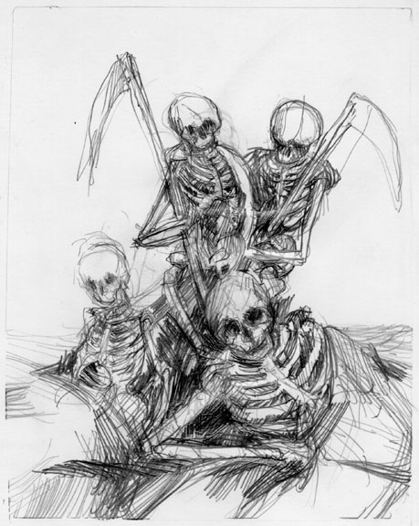 1979_art_debout les morts_crayon gris